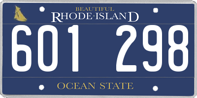 RI license plate 601298