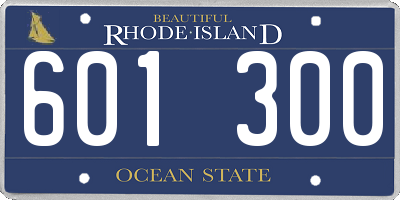 RI license plate 601300