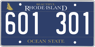RI license plate 601301