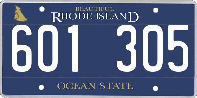 RI license plate 601305