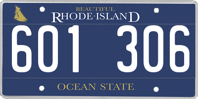 RI license plate 601306