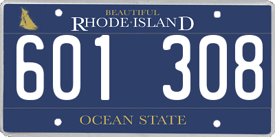 RI license plate 601308