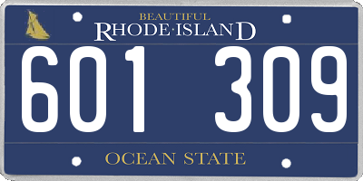 RI license plate 601309
