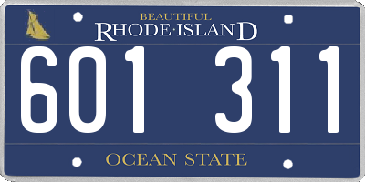 RI license plate 601311