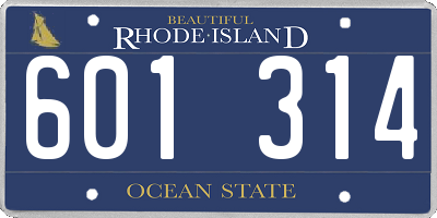 RI license plate 601314