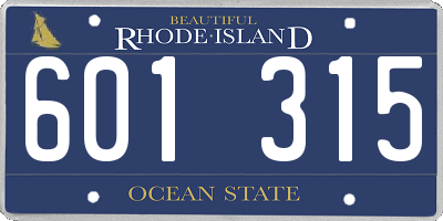 RI license plate 601315