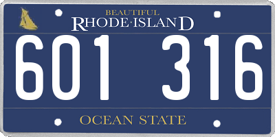 RI license plate 601316