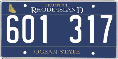 RI license plate 601317