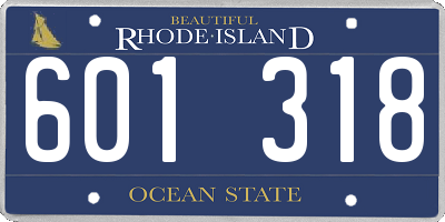 RI license plate 601318