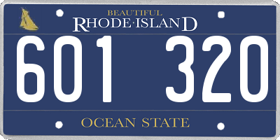 RI license plate 601320