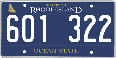 RI license plate 601322