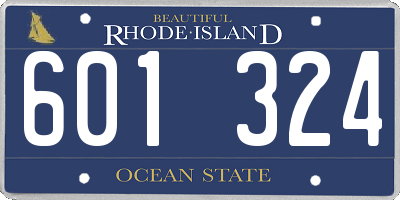 RI license plate 601324