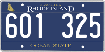 RI license plate 601325