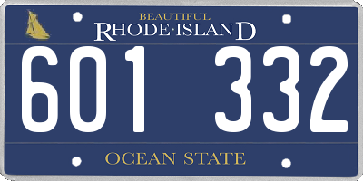 RI license plate 601332