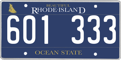 RI license plate 601333