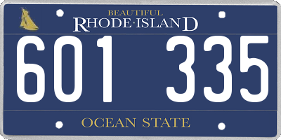 RI license plate 601335