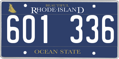 RI license plate 601336