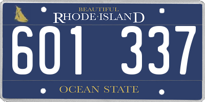 RI license plate 601337