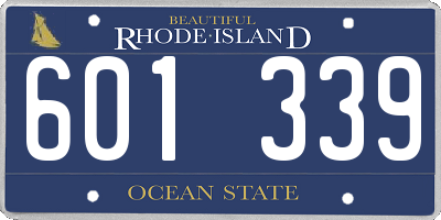 RI license plate 601339