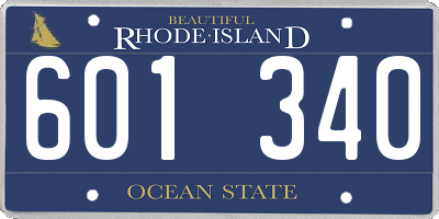 RI license plate 601340