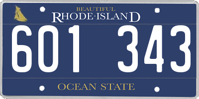 RI license plate 601343