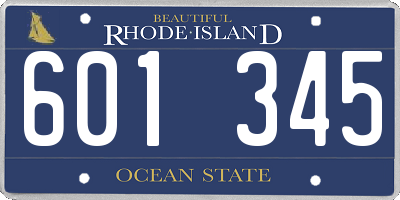 RI license plate 601345