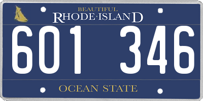 RI license plate 601346