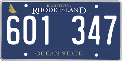 RI license plate 601347