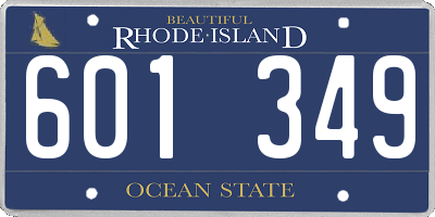 RI license plate 601349