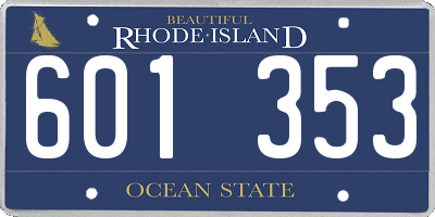 RI license plate 601353