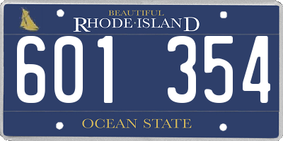 RI license plate 601354