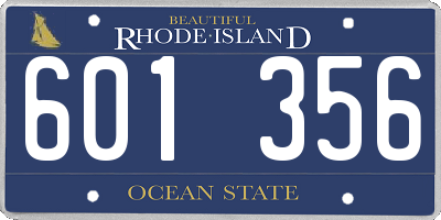 RI license plate 601356