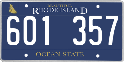 RI license plate 601357
