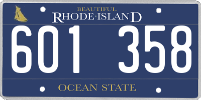 RI license plate 601358
