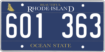 RI license plate 601363