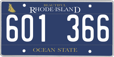 RI license plate 601366