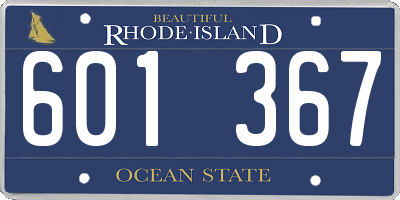 RI license plate 601367