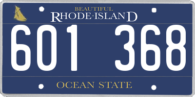 RI license plate 601368