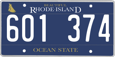 RI license plate 601374