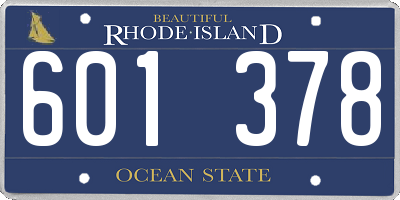 RI license plate 601378