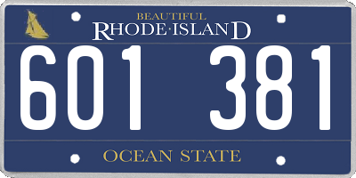 RI license plate 601381