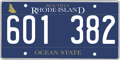 RI license plate 601382