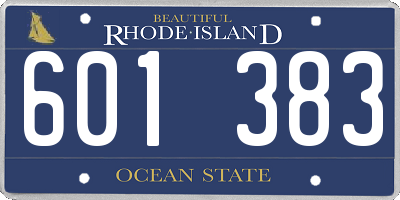RI license plate 601383