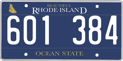 RI license plate 601384