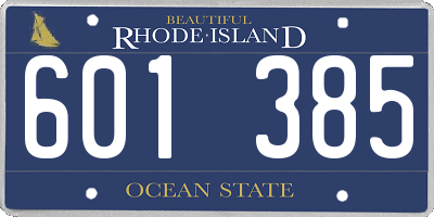 RI license plate 601385