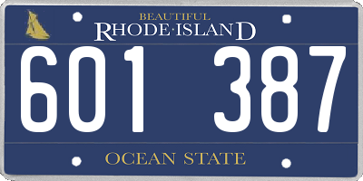 RI license plate 601387