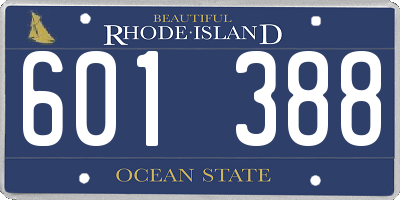 RI license plate 601388