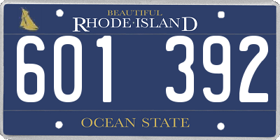 RI license plate 601392