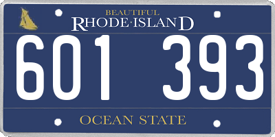 RI license plate 601393