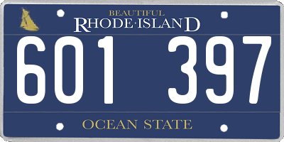 RI license plate 601397